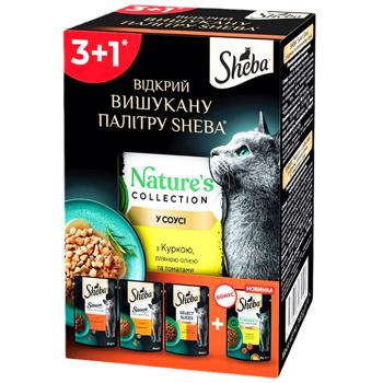 Sheba Nature's Collection набір вологого корму для котів 3+1 шт х 85 г - асорті - купити, ціни на MasterZoo - фото 1