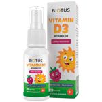 Вітамін D3, Vitamin D3, Biotus, спрей для дітей, смак малини, 30 мл