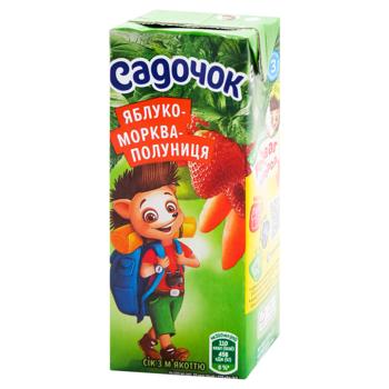 Sadochok Apple Carrot Strawberry Juice with Pulp 200ml - buy, prices for Torba - photo 5