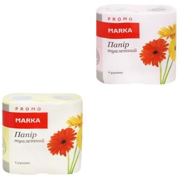 Туалетний папір Marka Promo 2-шаровий кольоровий 4шт - купити, ціни на Біотус - фото 1