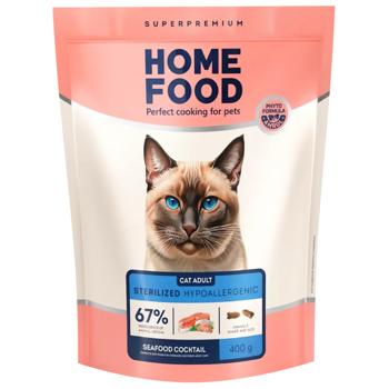 Сухий корм для котів Home Food Adult Hypoallergenic 400 г - морський коктейль - купить, цены на MasterZoo - фото 1