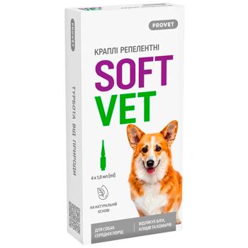 ProVet SoftVet Drops on Withers for Medium Breed Dogs from External Parasites 4 pipettes - buy, prices for MasterZoo - photo 1