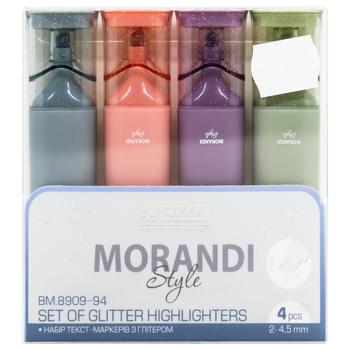 Buromax Morandi Style Glitter Marker Set 4pcs 2-4.5mm - buy, prices for MegaMarket - photo 1