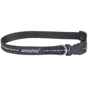 Ошейник для собак Amiplay Reflective полипропилен 25-40см/15мм черный - купить, цены на MasterZoo - фото 1