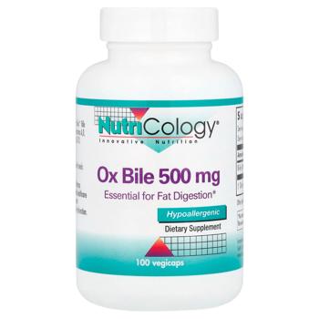 Екстракт бичачої жовчі (Ox Bile), Nutricology, 500 мг, 100 капсул - купити, ціни на Біотус - фото 1