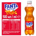 Fanta Zero Sugar Mandarin Carbonated Drink 0.5l