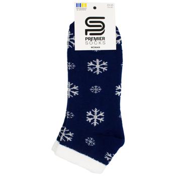 Premier Socks Snowflakes Women's Low Cut Terry Socks s.23-25 Dark Blue - buy, prices for EKO Market - photo 1
