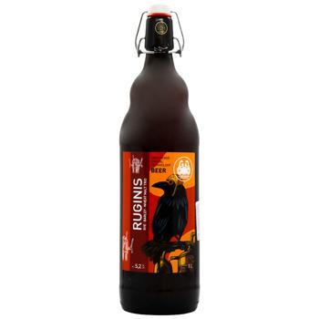 Пиво Ruginis світле 5,2% 1л - купити, ціни на МегаМаркет - фото 1
