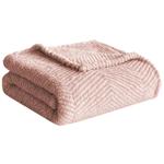 Actuel Peach Striped Fleece Plaid 130x170cm