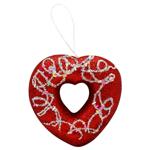 Red Decoration Heart with Beaded Ribbon YE2134R