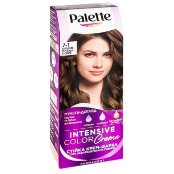 Palette Intensive Color Creme 7-1 Cool Middle Blonde Hair Dye 110ml - buy, prices for COSMOS - photo 1