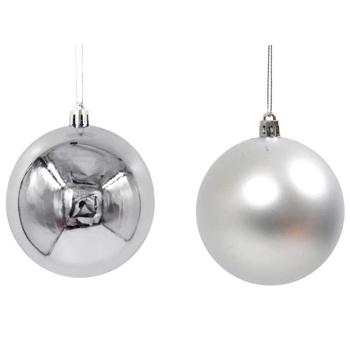 Actuel Plastic Silver Christmas Ball 3cm in Assortment