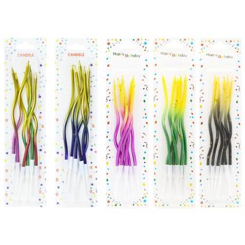 Set of Wavy Metallic Cake Candles 6pcs - buy, prices for Tavria V - photo 1