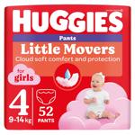 Підгузки-трусики Huggies Little Movers для дівчаток 4 52шт