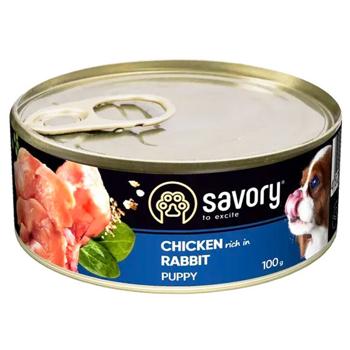 Корм вологий Savory з куркою та кроликом для цуценят всіх порід 12шт х 100г - купити, ціни на MasterZoo - фото 2