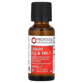 Protocol for Life Balance, Liquid D3 & MK-7, 1 fl oz (30 ml) - купити, ціни на Біотус - фото 1
