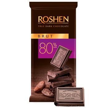 Шоколад чорний Roshen Brut 80% 85г - купити, ціни на Ідеал - фото 1