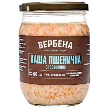 Консерва Вербена Каша пшенична зі свининою 500г