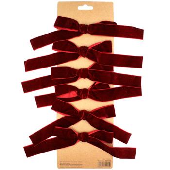 Набір оксамитових бантів Bona Di 6шт 13х17см бордовий