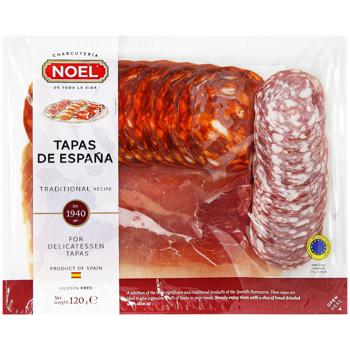 Тапас Noel з хамону Серрано, ковбаси Чорізо та Сальчічон 120г