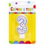 Свеча для торта Party Favors Цифра 3