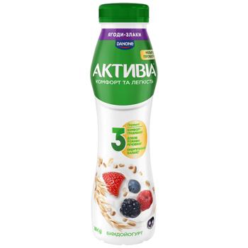 Бифидойогурт Активия Ягоды-злаки 1,2% 260г - купить, цены на КОСМОС - фото 1