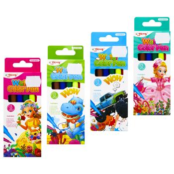 Набір фломастерів Yalong Water Color Pen 6 кольорів