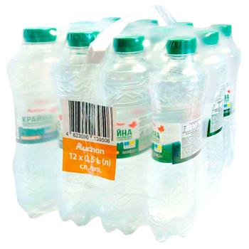Вода мінеральна Auchan Крайна слабогазована 0,5л х 12шт - купити, ціни на Auchan - фото 1