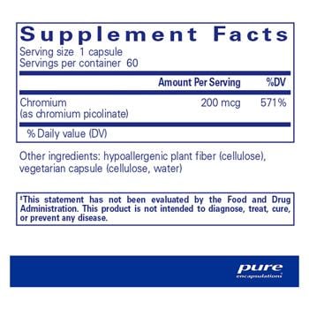 Pure Encapsulations Chromium Picolinate 200mcg 60 capsules - buy, prices for Biotus - photo 2