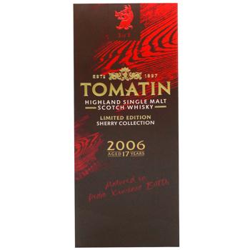 Виски Tomatin Sherry Collection Pedro Ximenez Edition 17 лет 46% 0,7л - купить, цены на WINETIME - фото 3