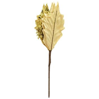 Пуансеттия искусственная золотая 24см - купить, цены на КОСМОС - фото 1