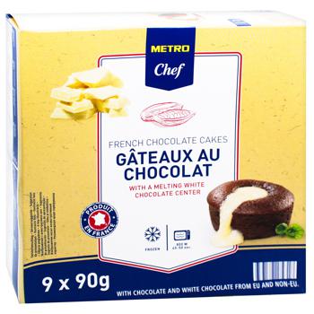 Metro Chef Frozen  French Chocolate Cakes with Melting White Chocolate Center 90g x 9pcs - buy, prices for METRO - photo 3