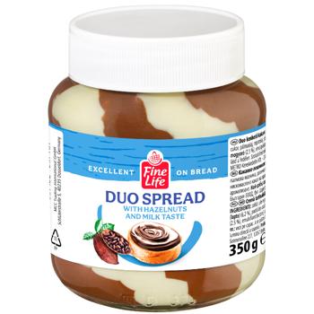 Fine Life Duo Spread with Hazelnuts and Milk Taste 350g