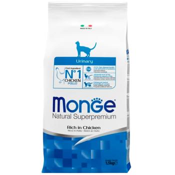 Корм сухий Monge Urinary з куркою для котів із захворюваннями сечовивідних шляхів 1,5кг - купити, ціни на MasterZoo - фото 1