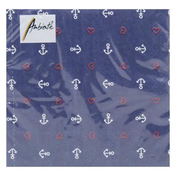 Ambiente Anchor Heart Blue FSC Mix Napkins 33x33cm - buy, prices for WINETIME - photo 1