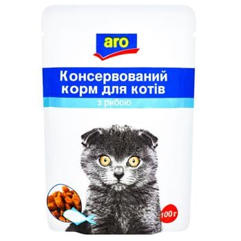 Корм Aro с рыбой для котов 100г - купить, цены на METRO - фото 1