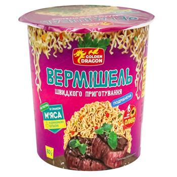 Макарони Голден драгон м'ясо 80г - купити, ціни на Ідеал - фото 1