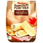 Рулетики вафельні Auchan зі смаком пряженого молока 200г