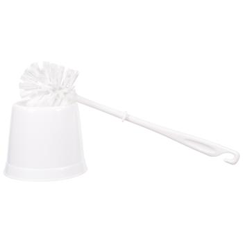 Bentom White Toilet Brush with Glass