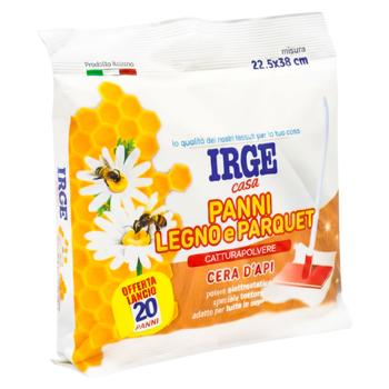 Серветки IRGE сухі для миття підлоги з Бджолиним воском 22,5*38см 20шт  - купити, ціни на Grono - фото 1