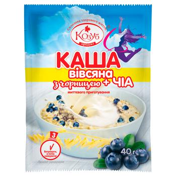 Каша Козуб вівсяна з чорницею і насінням чіа 40г - купити, ціни на Auchan - фото 1