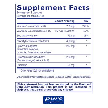 Pure Encapsulations PureDefense w/NAC Supports Immune Function and Upper Respiratory Health 120 capsules - buy, prices for Biotus - photo 2