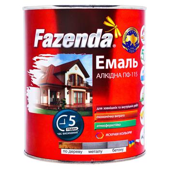 Эмаль Fazenda Алкидная коричневая ПФ-115 0,9кг - купить, цены на Auchan - фото 1