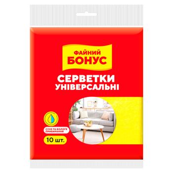 Салфетки Бонус вискозные 10шт 30х35см - купить, цены на ULTRAMARKET - фото 1