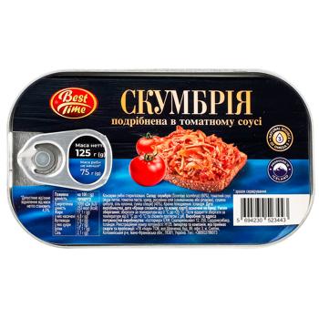 Best Time Mackerel Chopped in Tomato Sauce 125g - buy, prices for Supermarket "Kharkiv" - photo 3