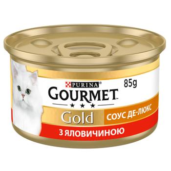 Gourmet Gold Sauce Deluxe Wet Food with Beef for Adult Cats 85g - buy, prices for MasterZoo - photo 2