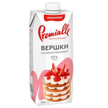 Вершки Premialle рідкі ультрапастеризовані 33% 500г - купити, ціни на Grono - фото 1