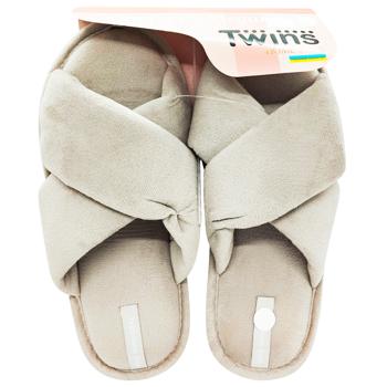 Twins 11450 HS-VL Women's Velour Gray Slippers s.40