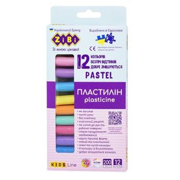 Пластилін ZiBi Kids Line Pastel 8 пастель 4 глітер 12 кольорів - купити, ціни на МегаМаркет - фото 2