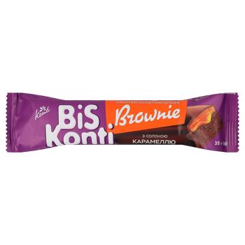 Батончик Konti BisKonti Brownie бисквитный с соленой карамелью 35г - купить, цены на Торба - фото 1